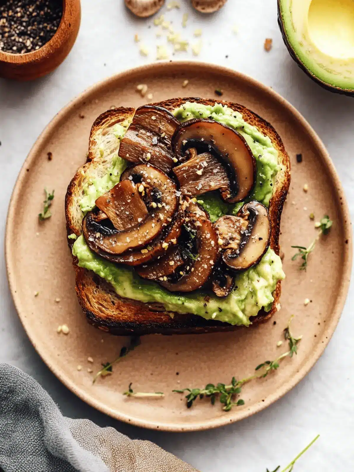 10-Minute Mushroom Avocado Toast