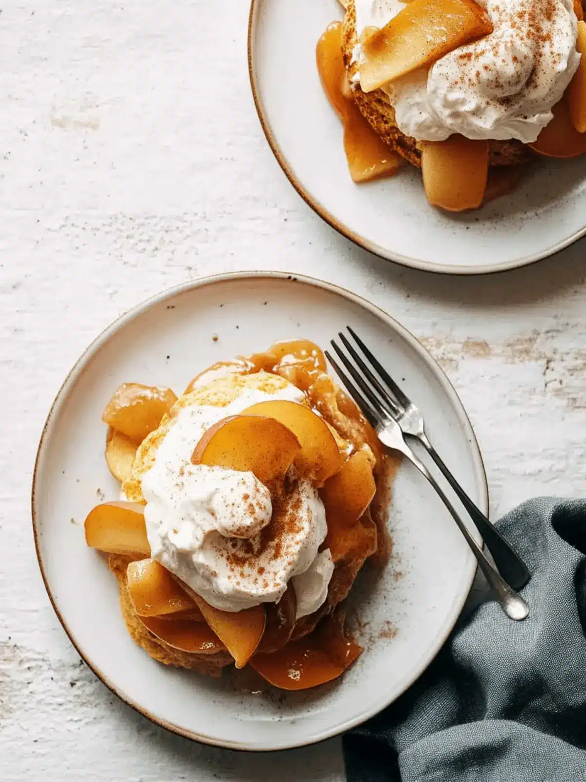 Pumpkin Shortcakes with Cinnamon Apples and Maple Whipped Cream Cheese