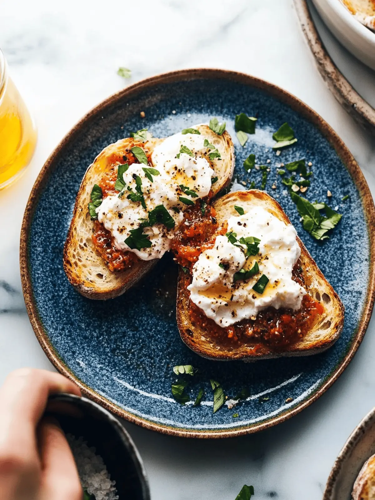 Zaalouk Toasts with Burrata