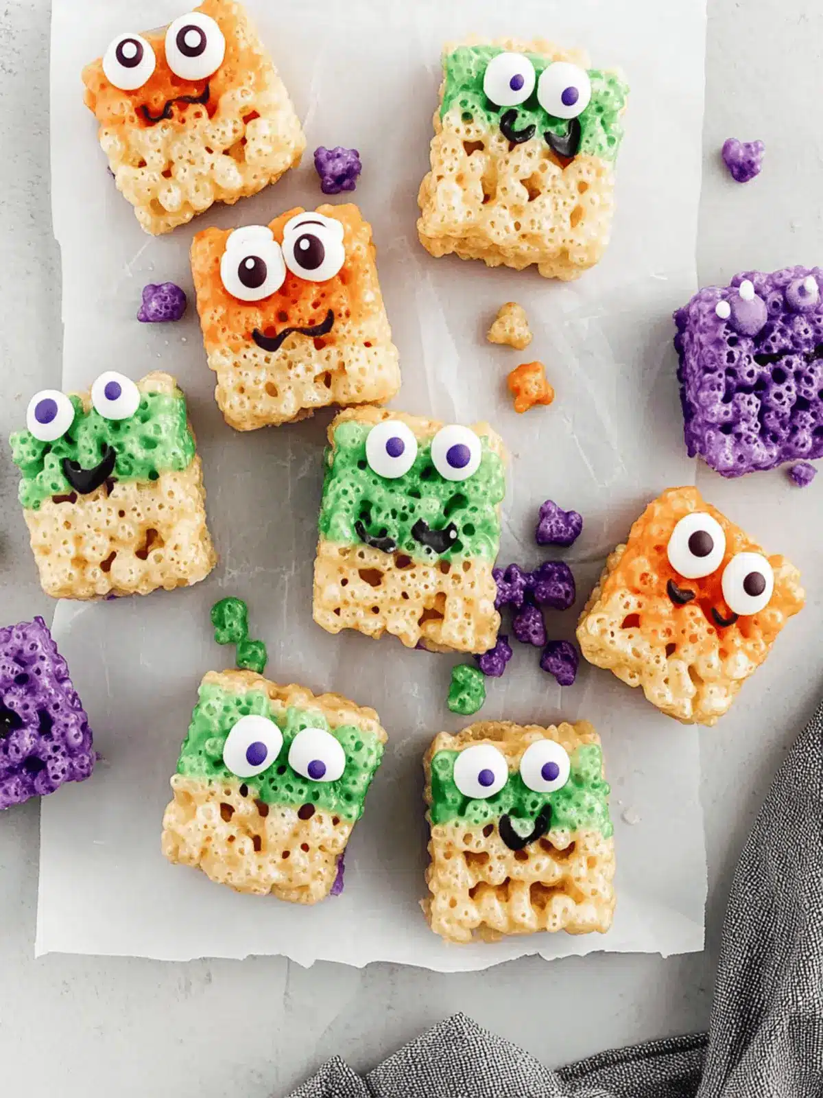 Easy Rice Krispie Monster Treats