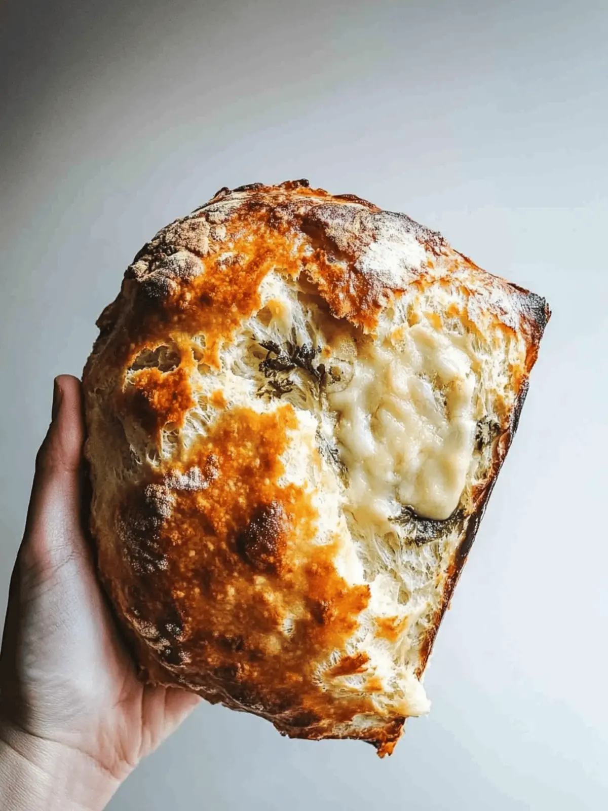 No Knead Cheese Bread