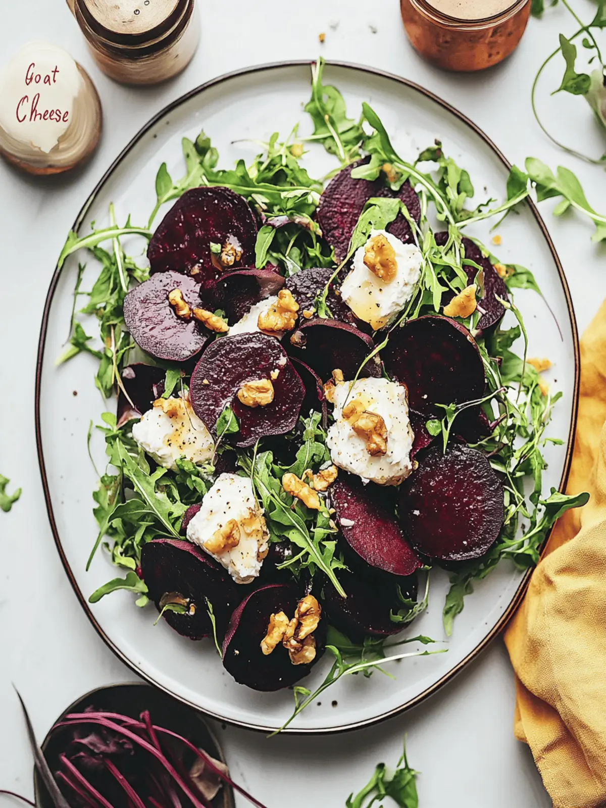Roasted Beet Salad with Vegan “Goat Cheese”