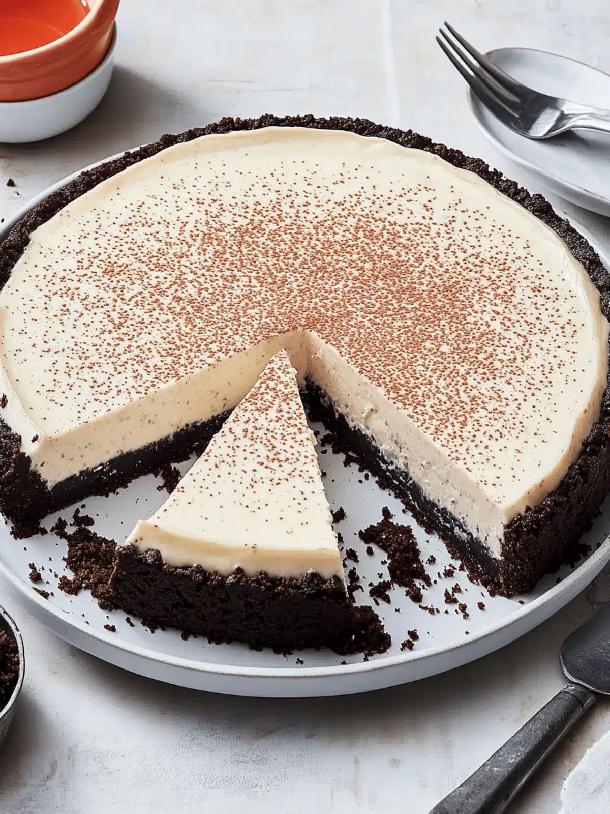 Vanilla No-Bake Cheesecake With a Chocolate Cookie Crust