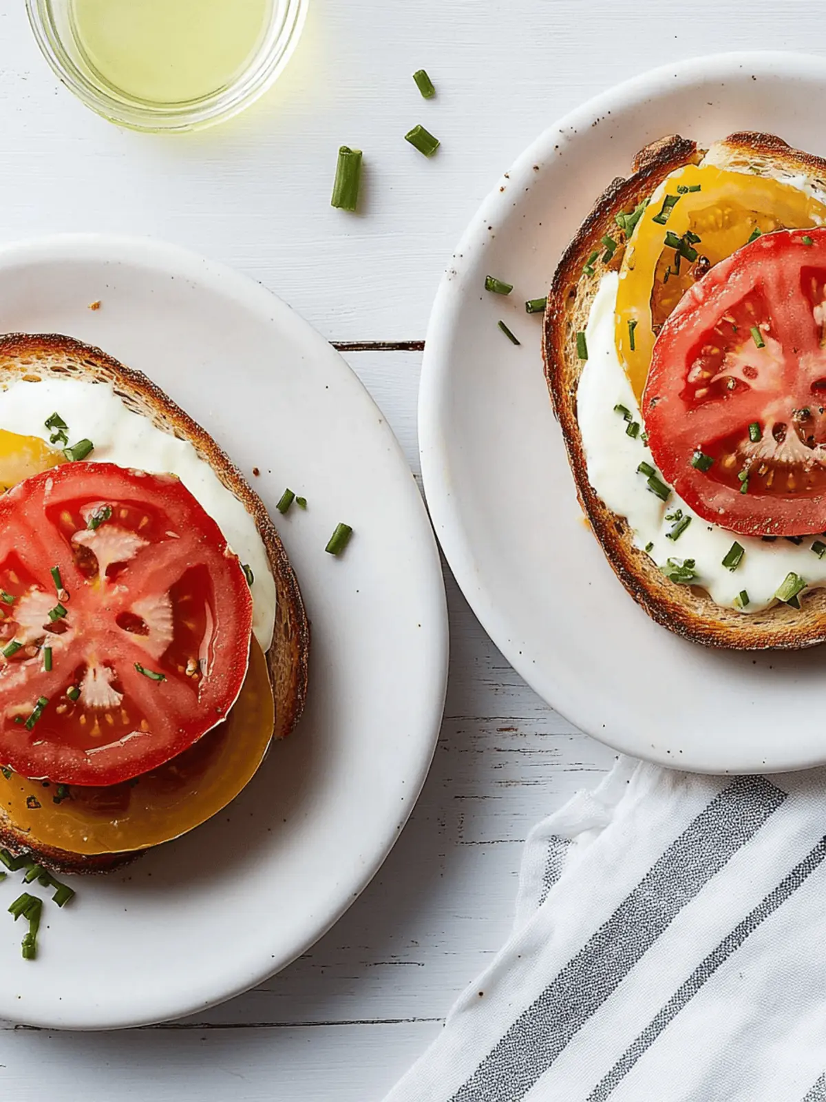 Classic Tomato Toast with Mayonnaise and Chives