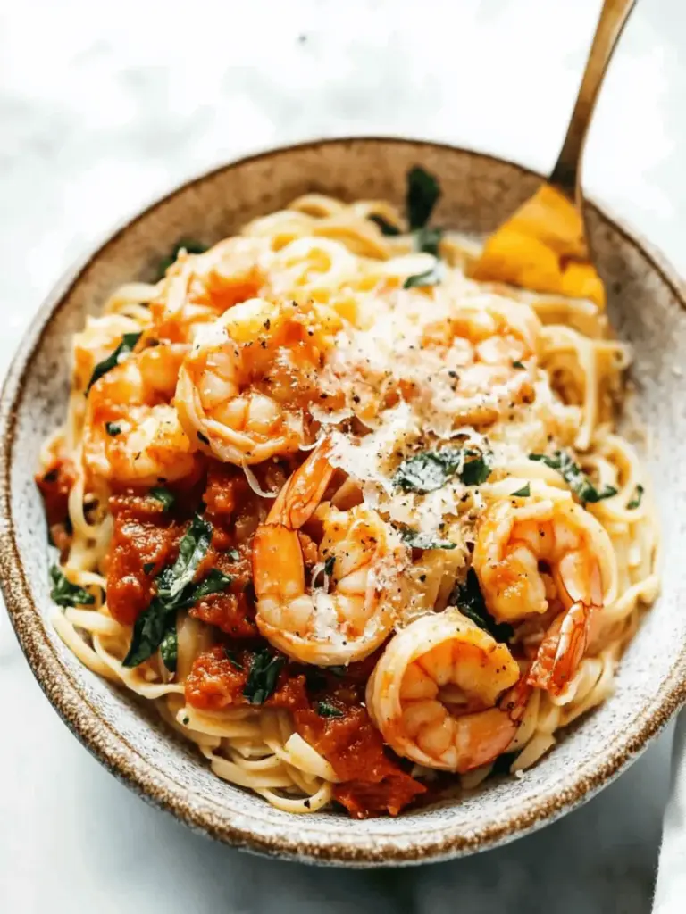 Garlic Butter Capellini Pomodoro with Shrimp