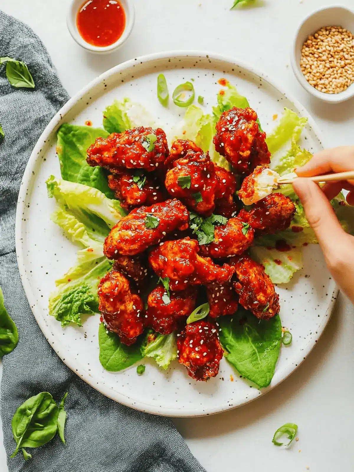 Spicy Korean-Style Cauliflower Wings