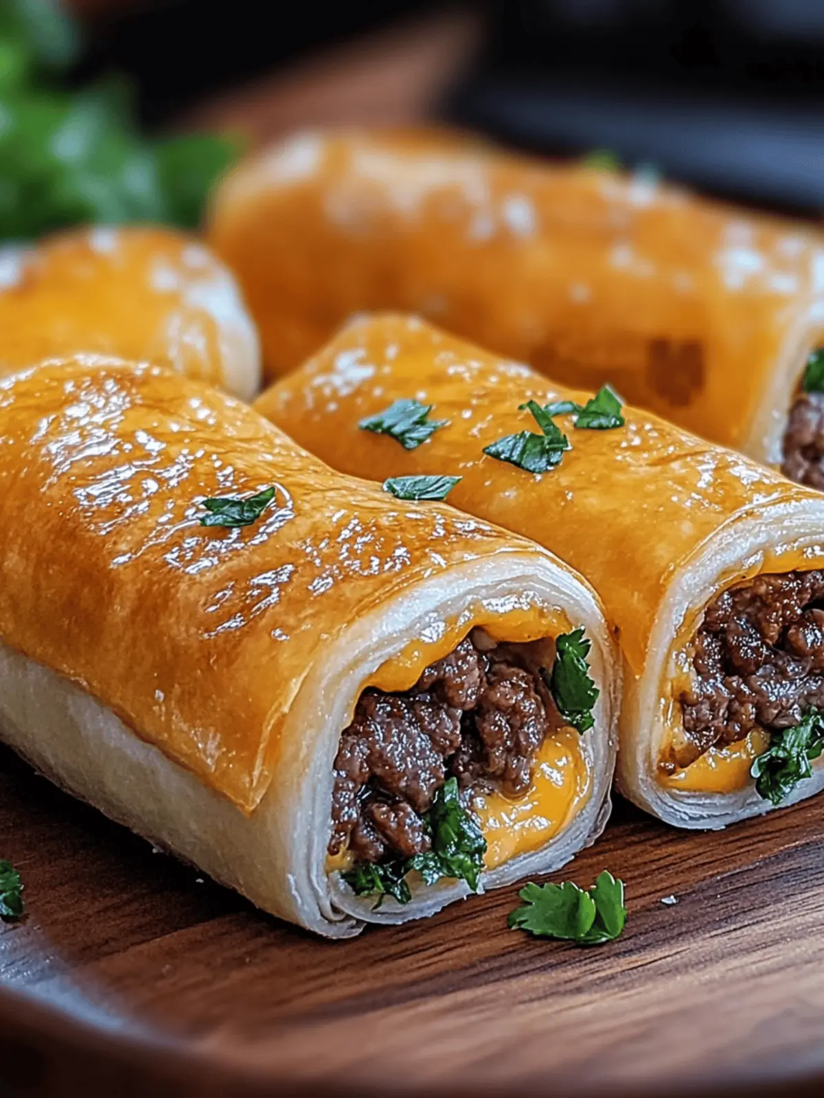 Easy Garlic Butter Beef Cheeseburger Rollups