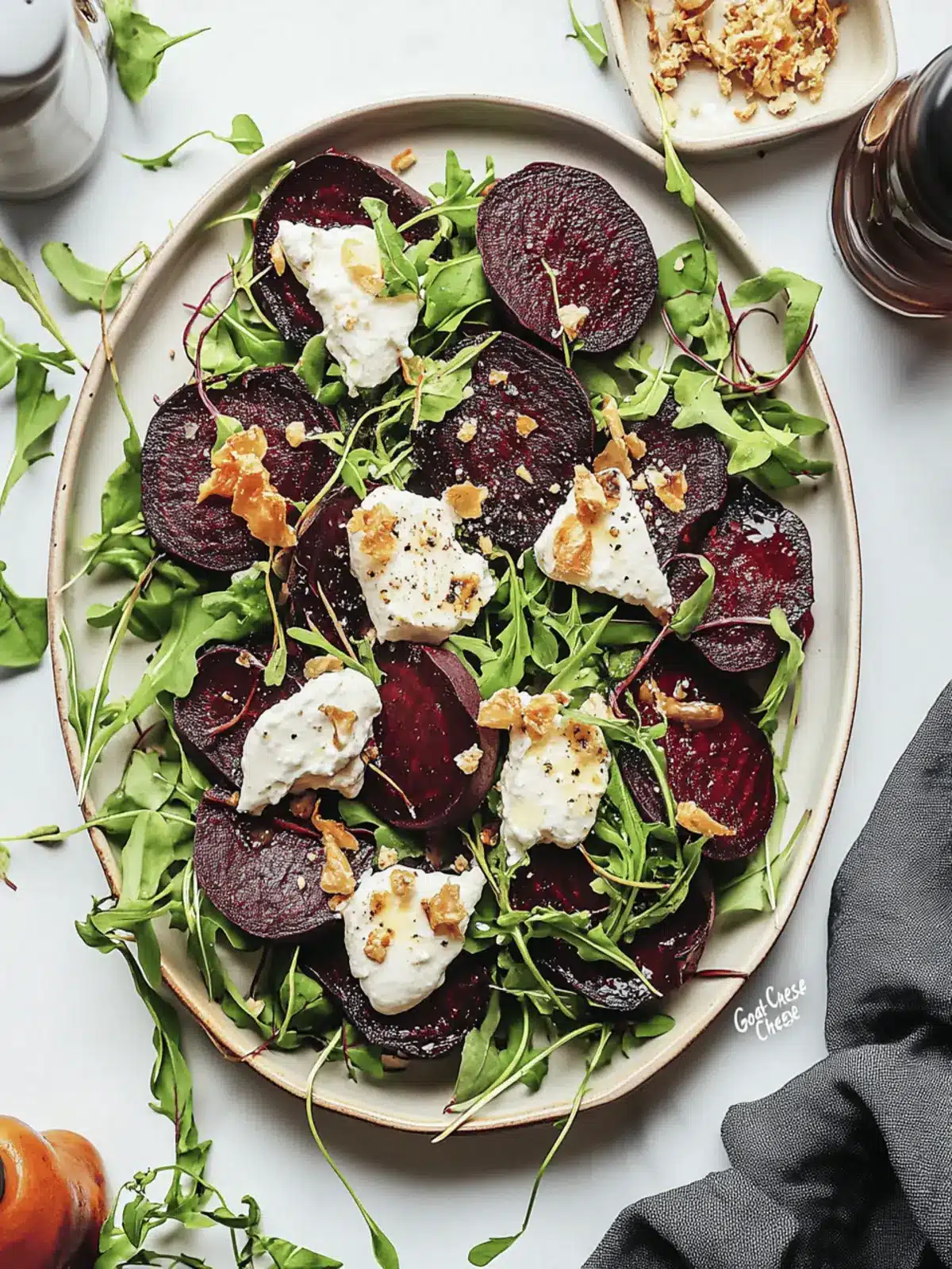 Roasted Beet Salad with Vegan “Goat Cheese”