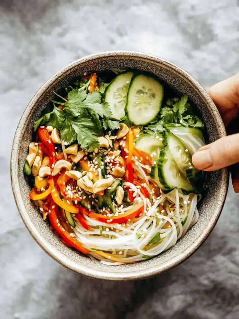 Spring Roll Bowls with Sweet Garlic Lime Sauce