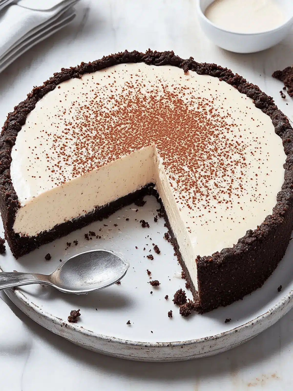 Vanilla No-Bake Cheesecake With a Chocolate Cookie Crust