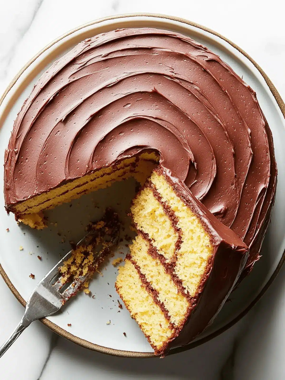 Super-Moist Yellow Cake With Rich Chocolate Frosting