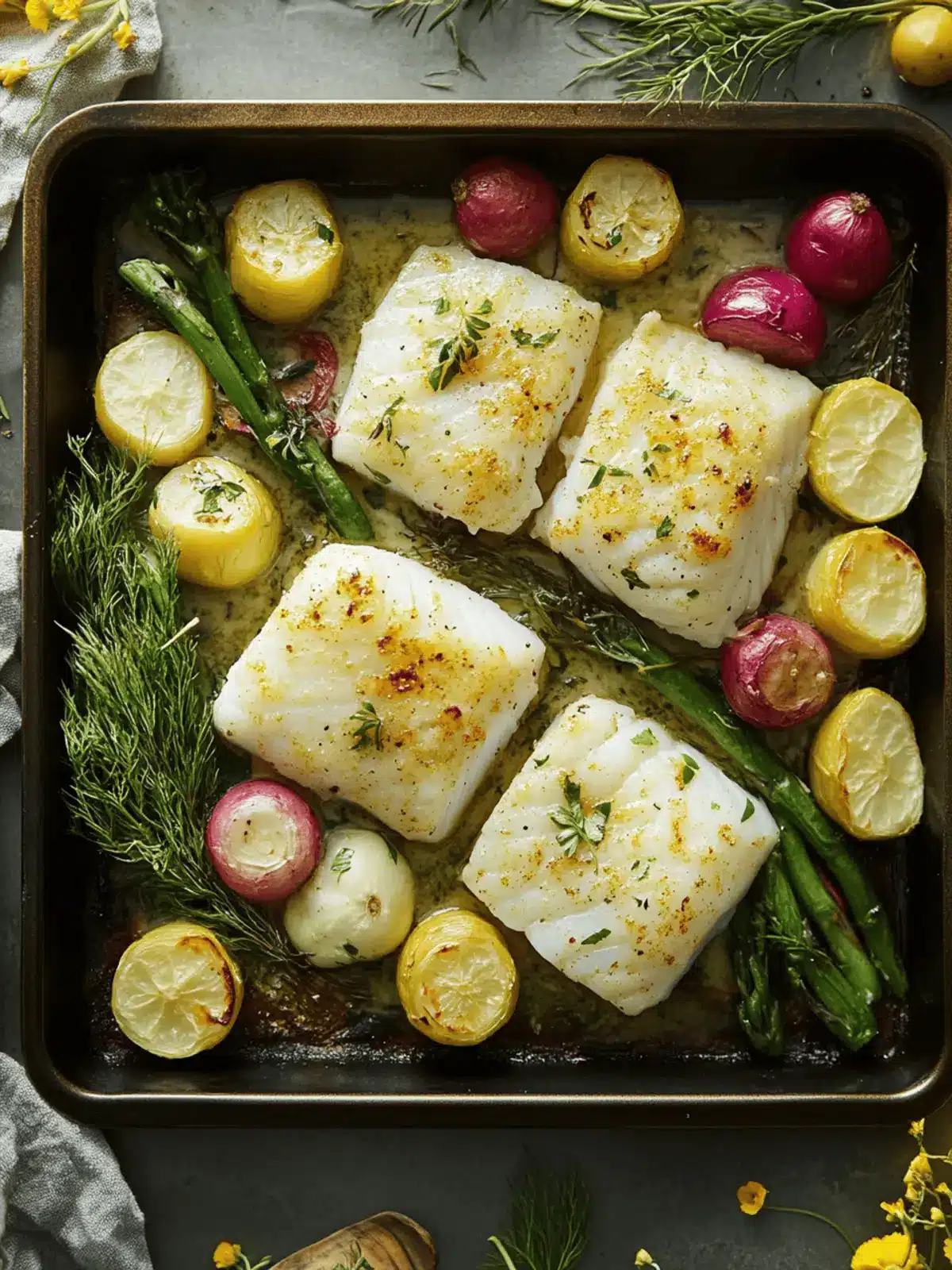 Easy Baked Cod with Spring Vegetables