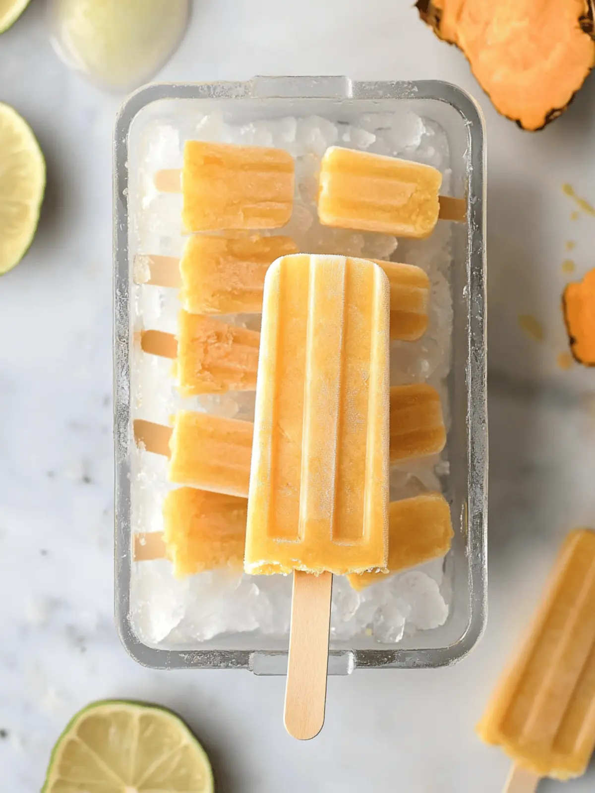 Piña Colada Sweetpotato Popsicles
