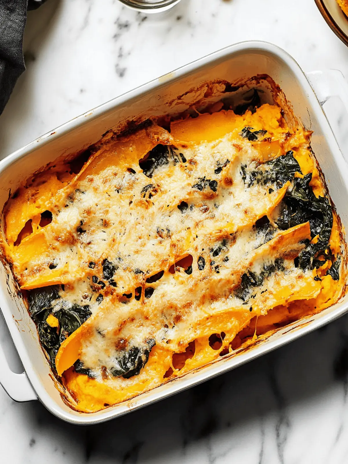 Delicious Butternut Squash and Creamed-Spinach Gratin Recipe 4 Butternut Squash and Creamed-Spinach Gratin