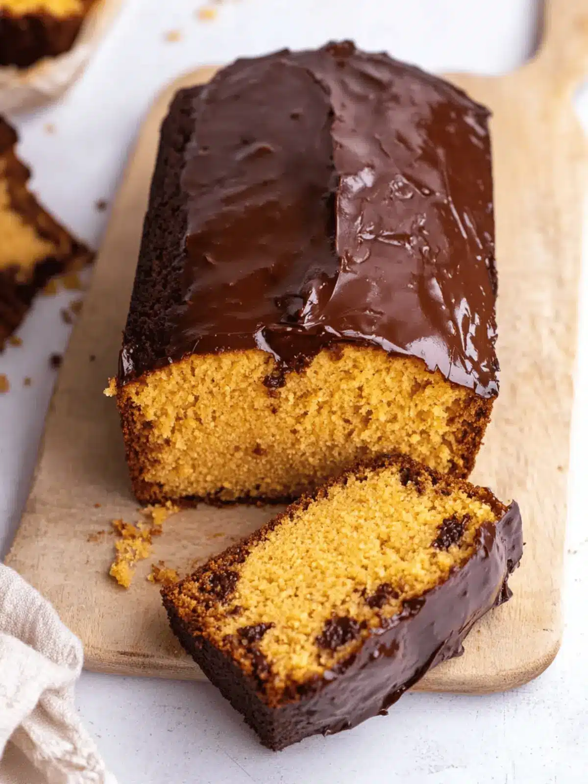 Sweetpotato Loaf with Chocolate Ganache