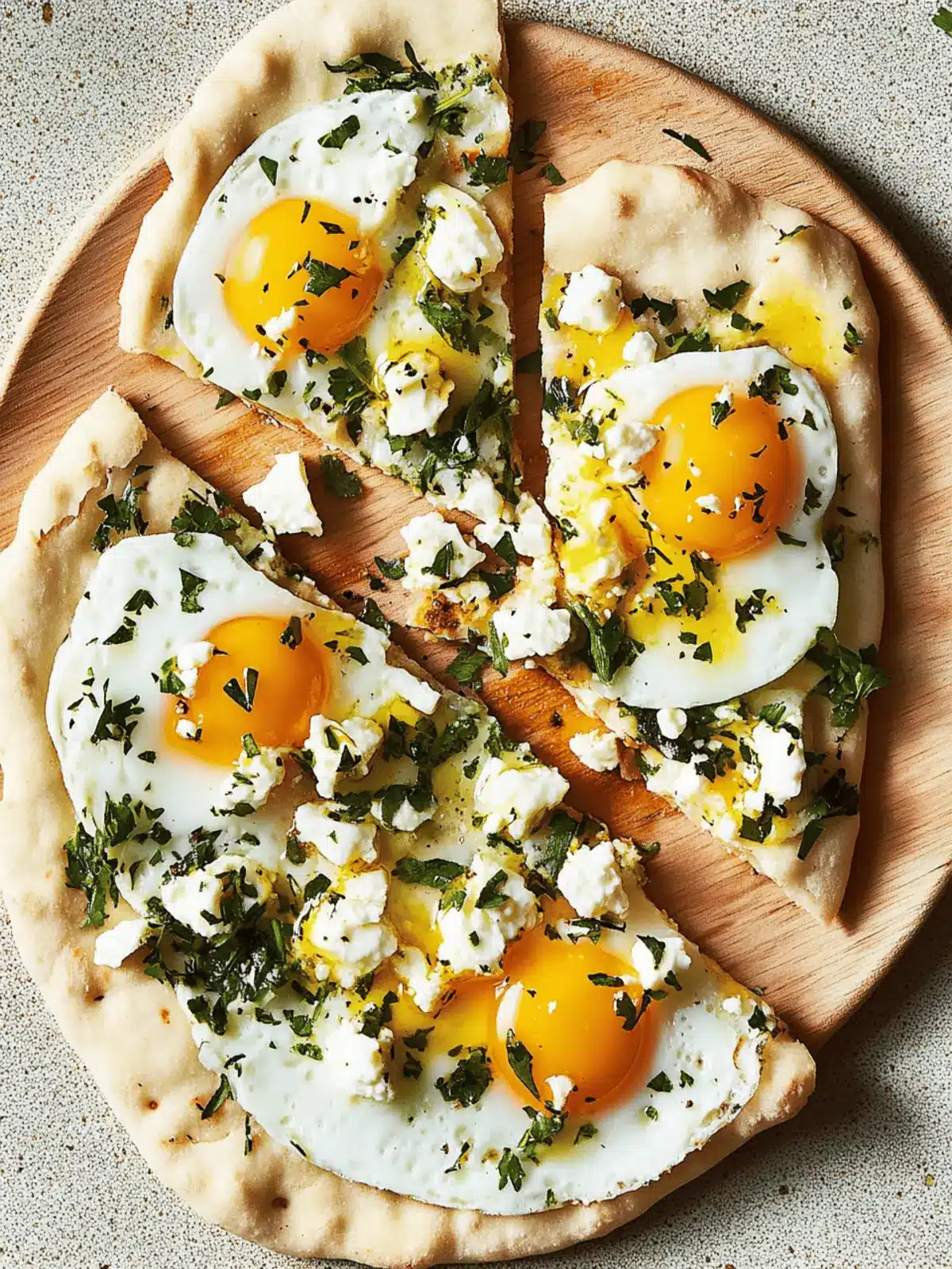 Jammy Eggs and Feta Flatbreads with Herbs