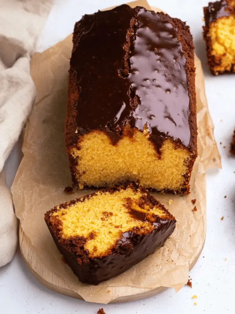 Sweetpotato Loaf with Chocolate Ganache