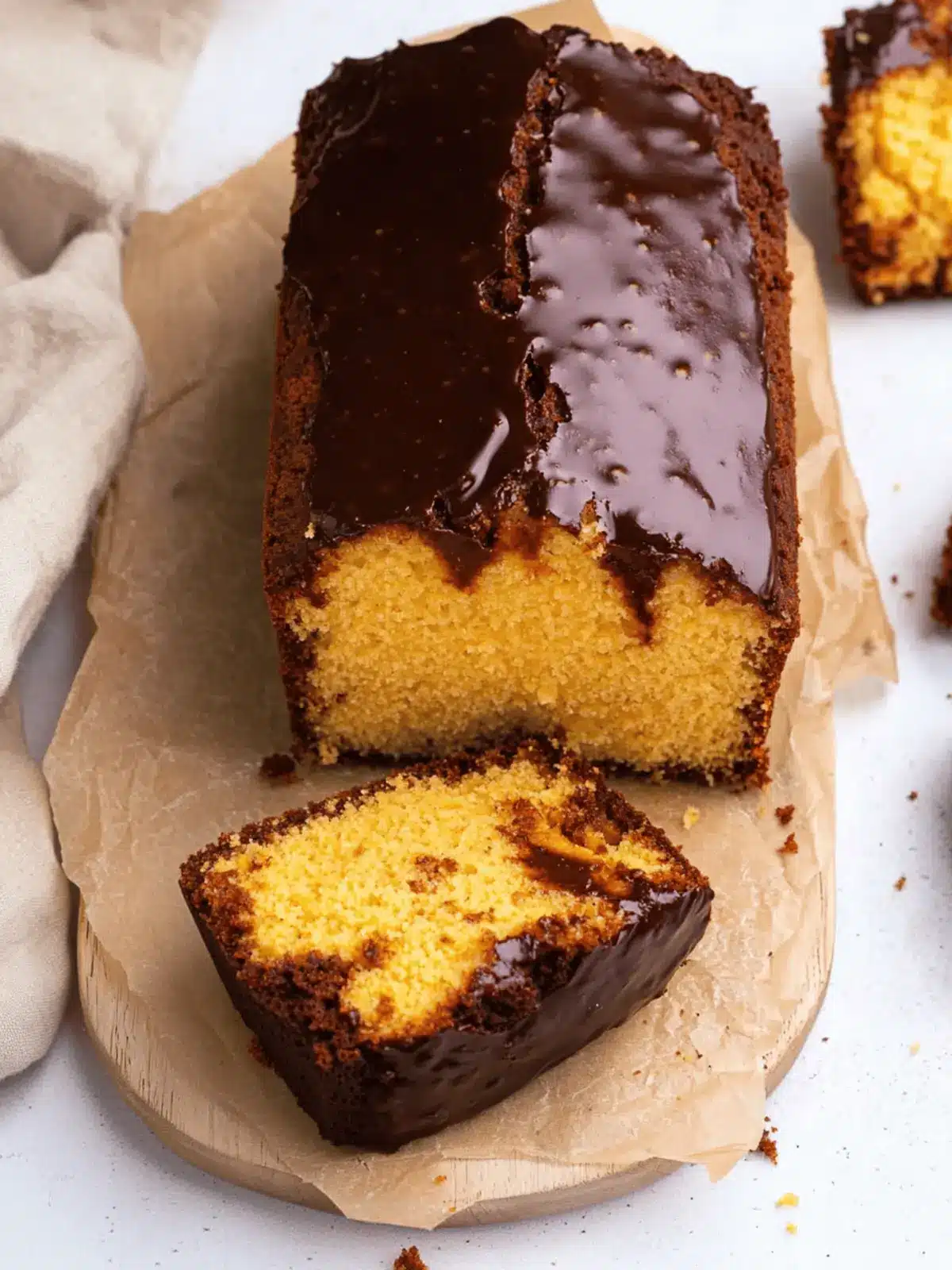 Sweetpotato Loaf with Chocolate Ganache