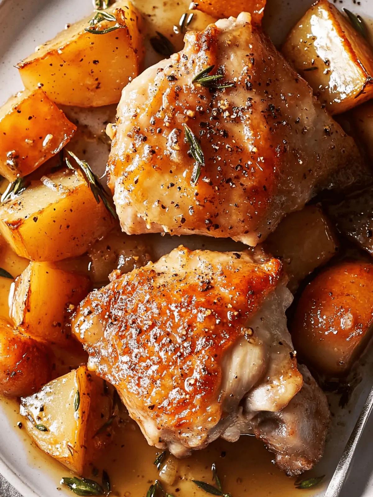 Cider Glazed Chicken Thighs with Sweet Potatoes Bliss 3 Cider Glazed Chicken Thighs