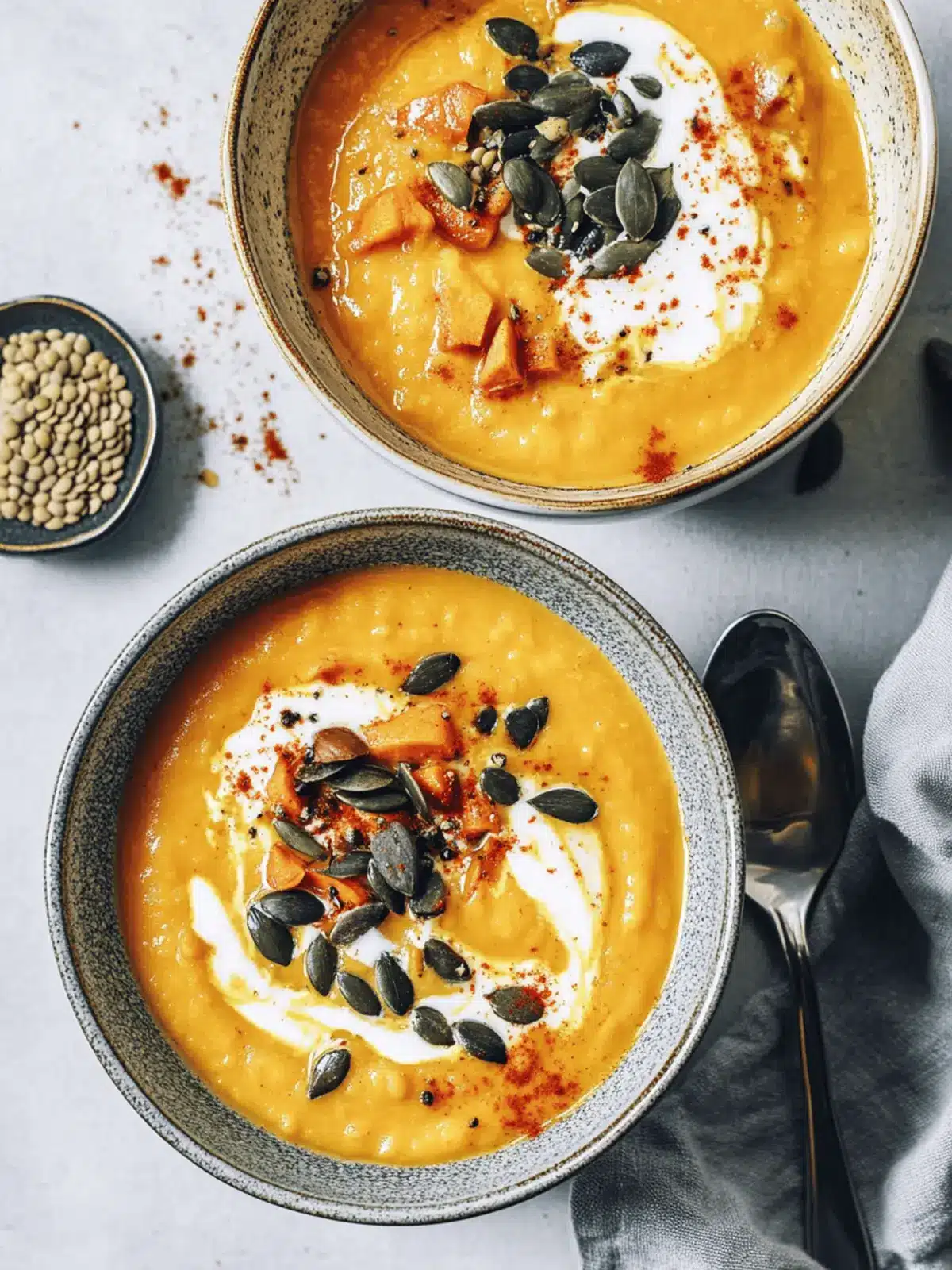 Warming Red Lentil Sweet Potato Soup (Instant Pot!)