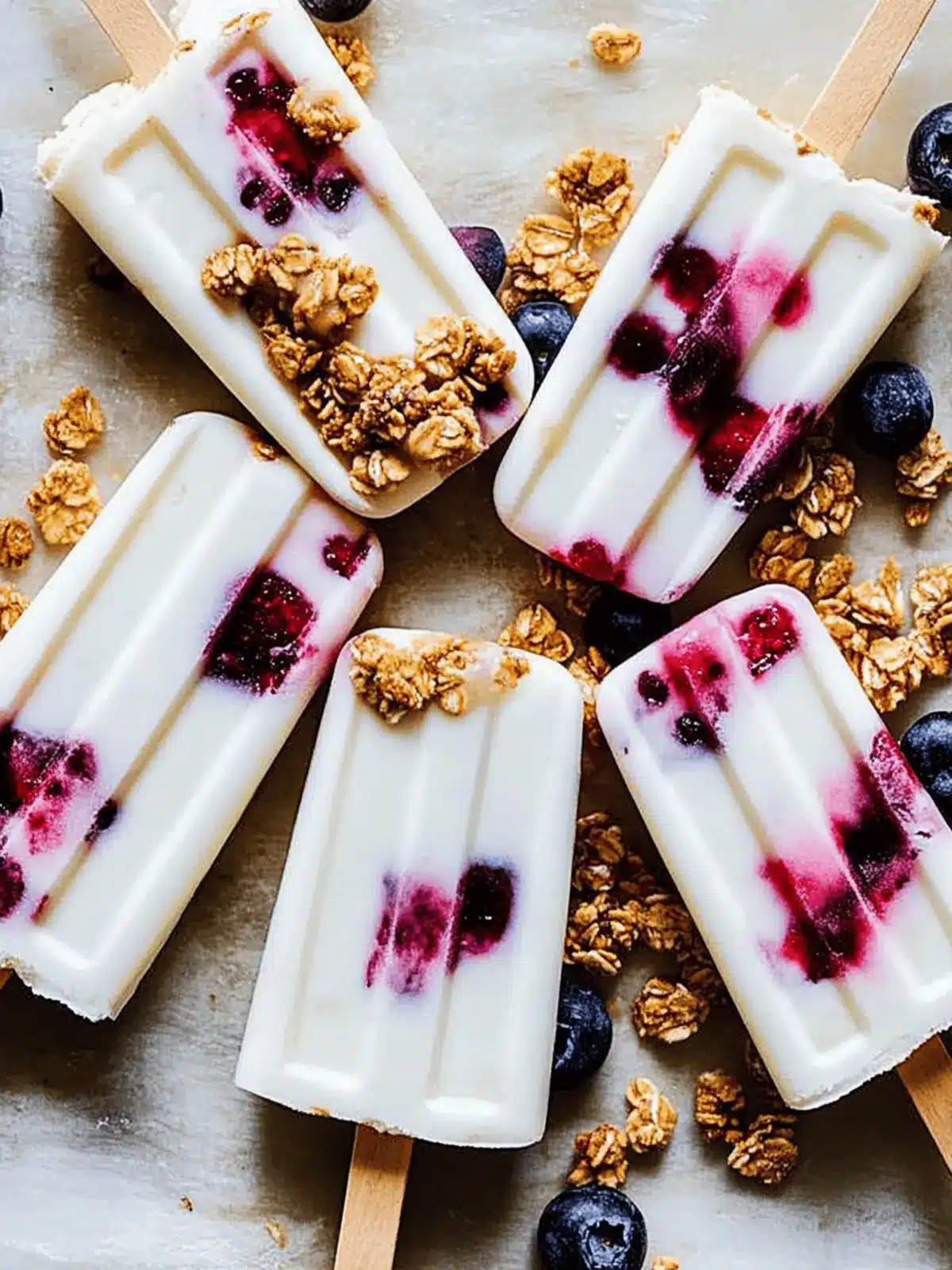 Breakfast Yogurt Pops with Fruit and Granola