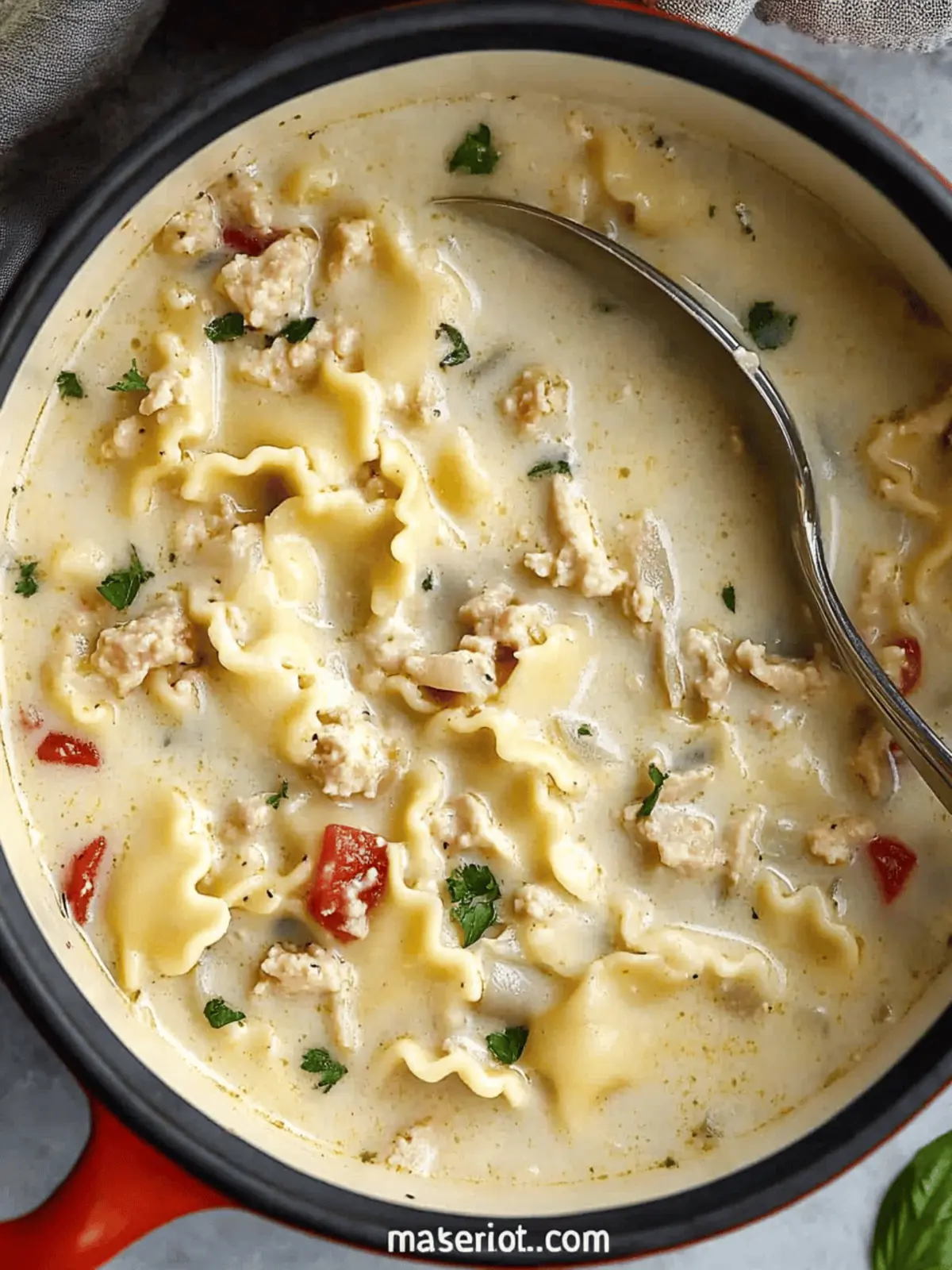 Lighter White Lasagna Soup