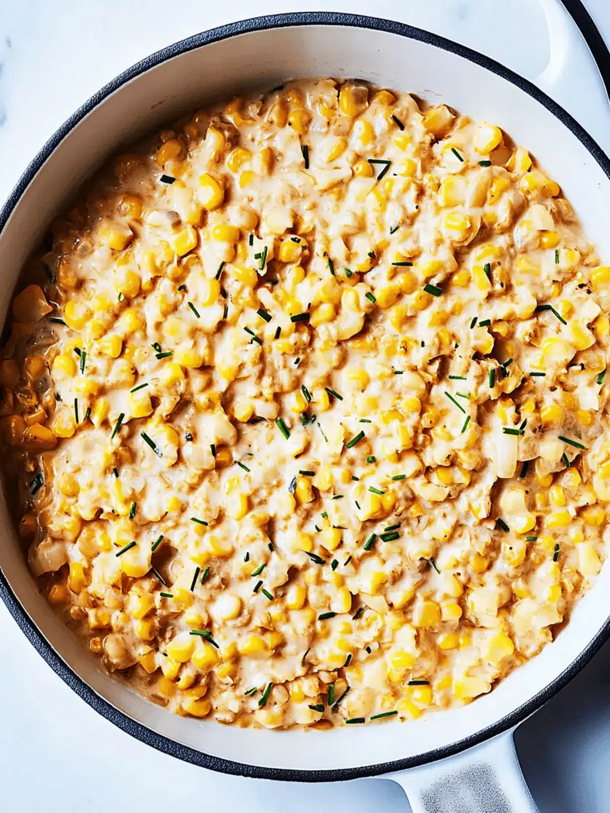 Creamed Dried Sweet Corn With Onion and Chives
