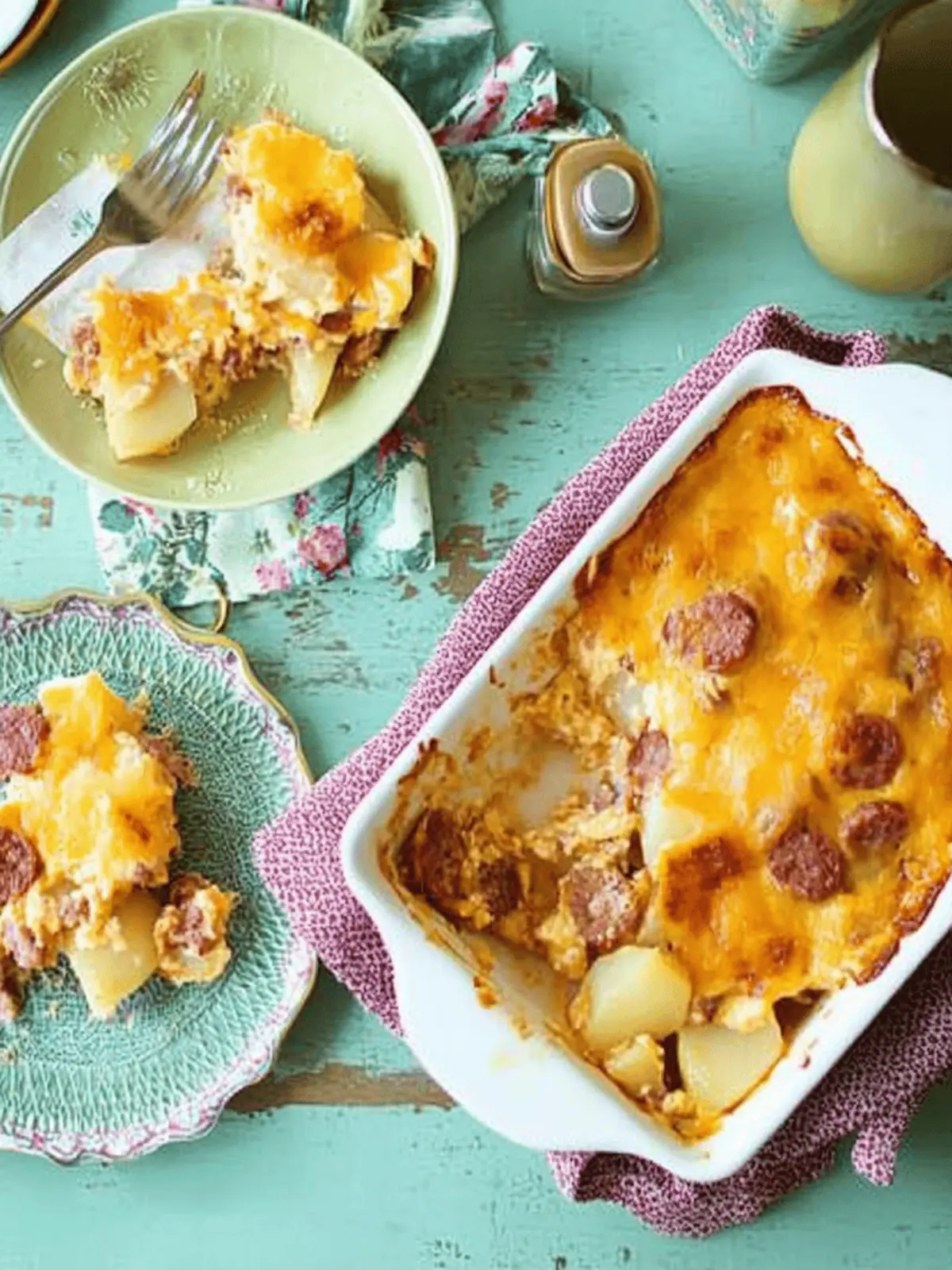 Jolean's Cheese Potato & Smoked Sausage Casserole