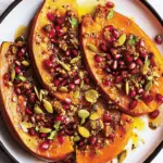 Roast Pumpkin With Dukkha and Pomegranate