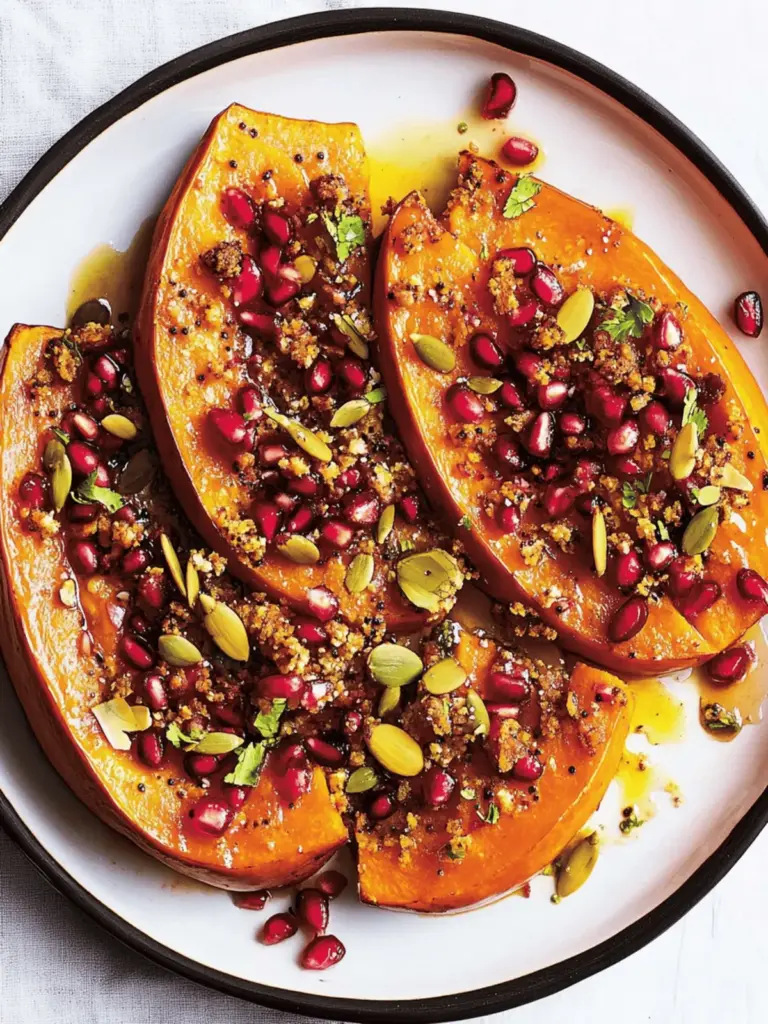 Roast Pumpkin With Dukkha and Pomegranate