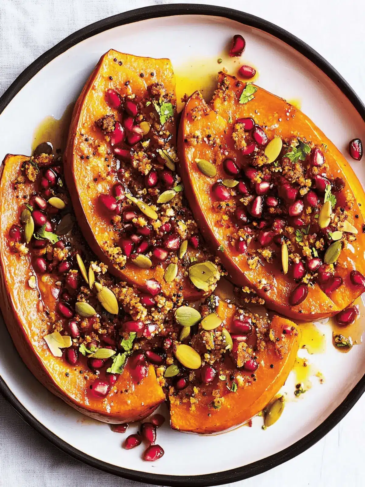 Roast Pumpkin With Dukkha and Pomegranate