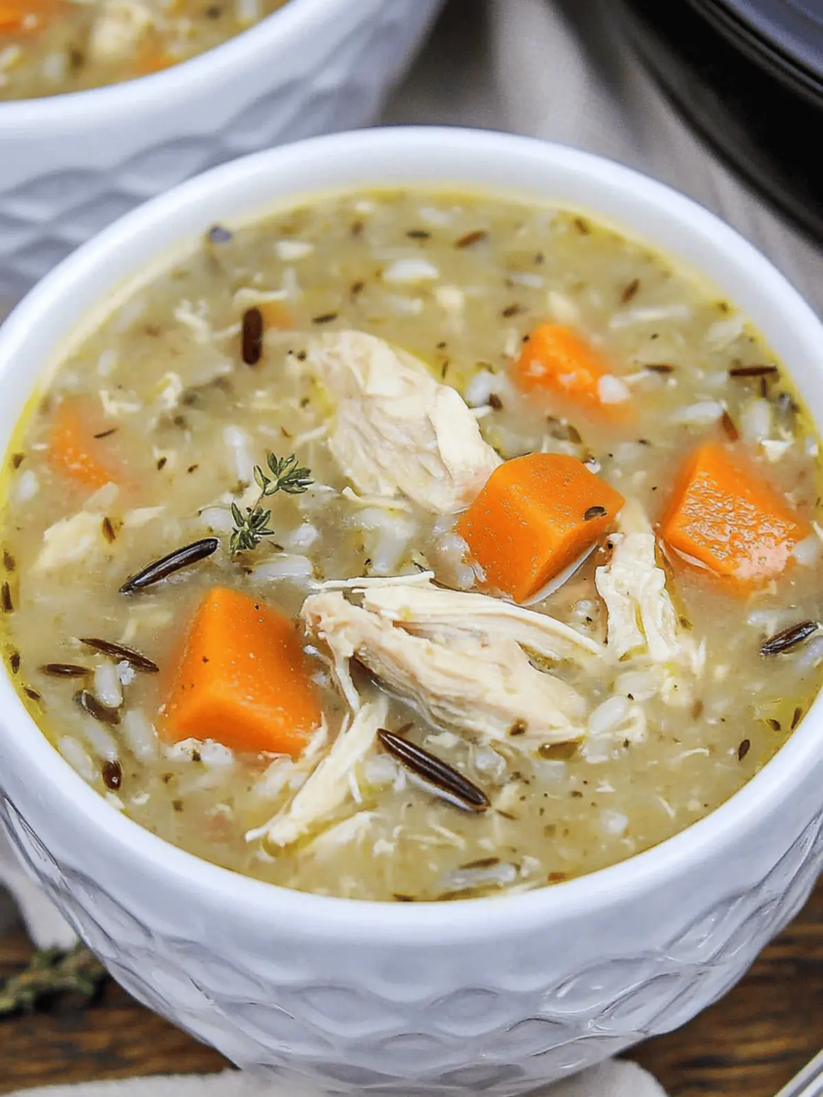 Instant Pot Sweetpotato, Chicken, and Wild Rice Soup