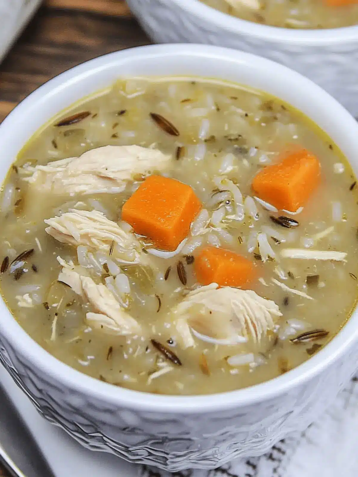 Instant Pot Sweetpotato, Chicken, and Wild Rice Soup