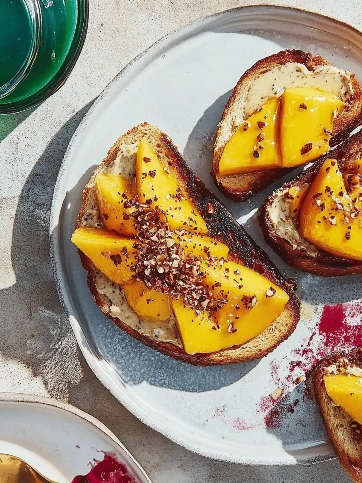 Savory Mango Toast with Hazelnut-Pepita Butter Bliss 2 Mango Toast with Hazelnut-Pepita Butter