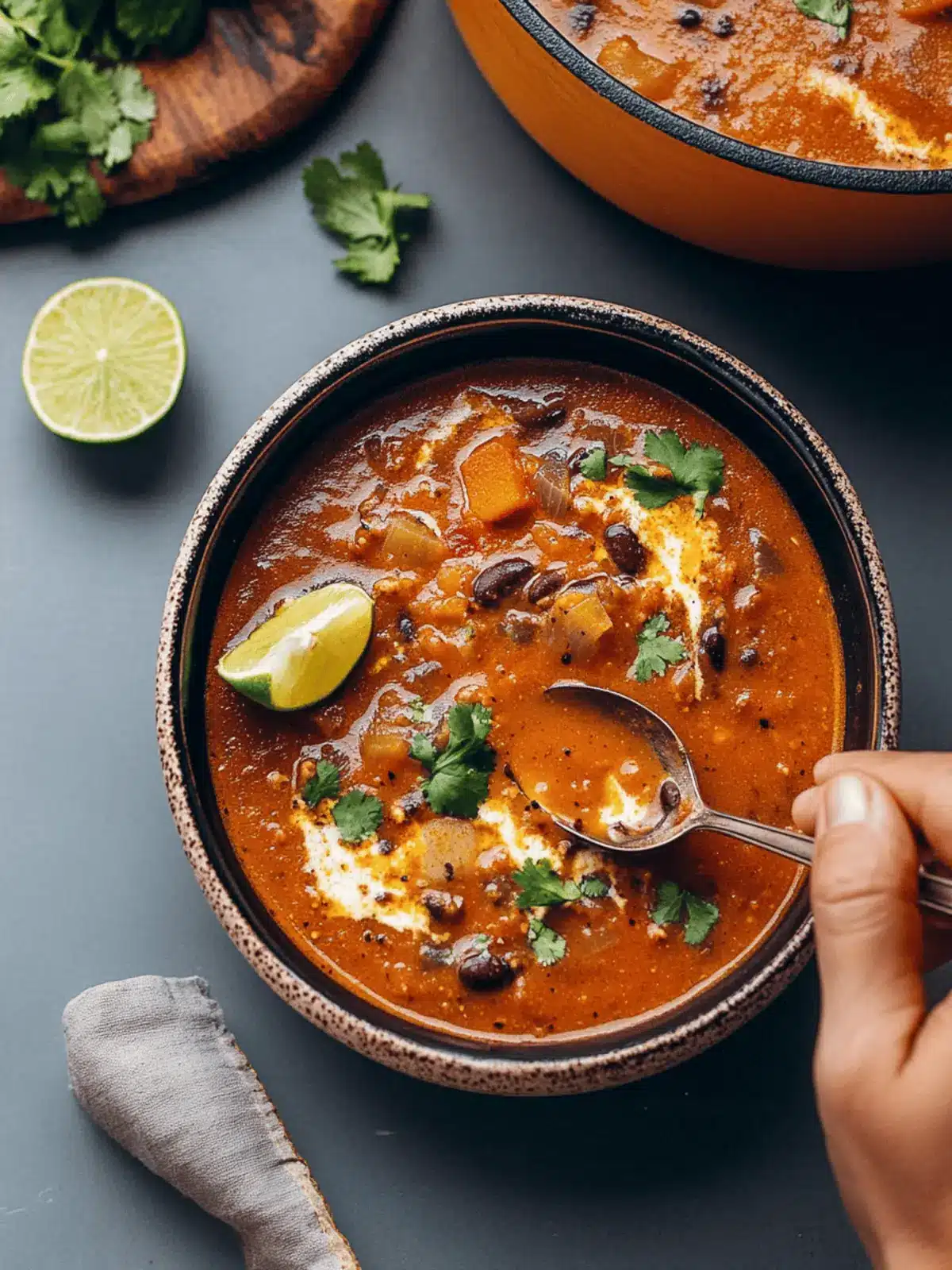 1-Pot Pumpkin Black Bean Soup