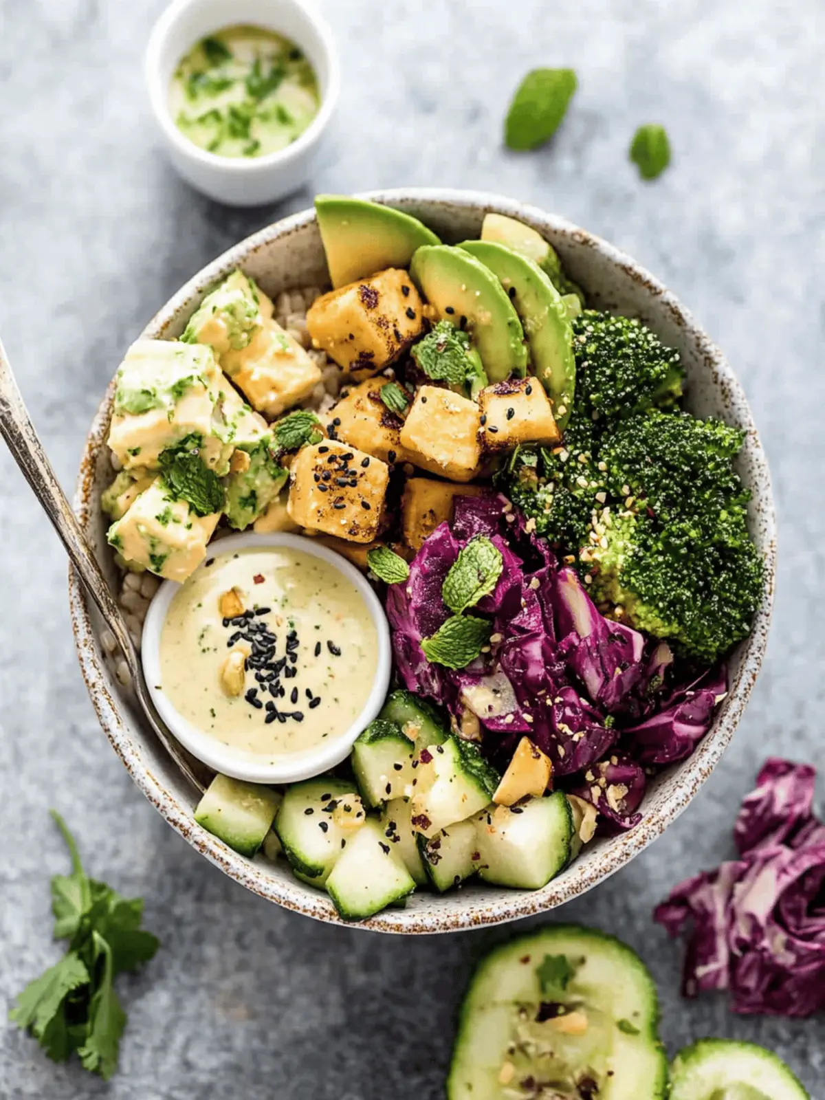 Buddha Bowl with Veggies and Tahini Dressing