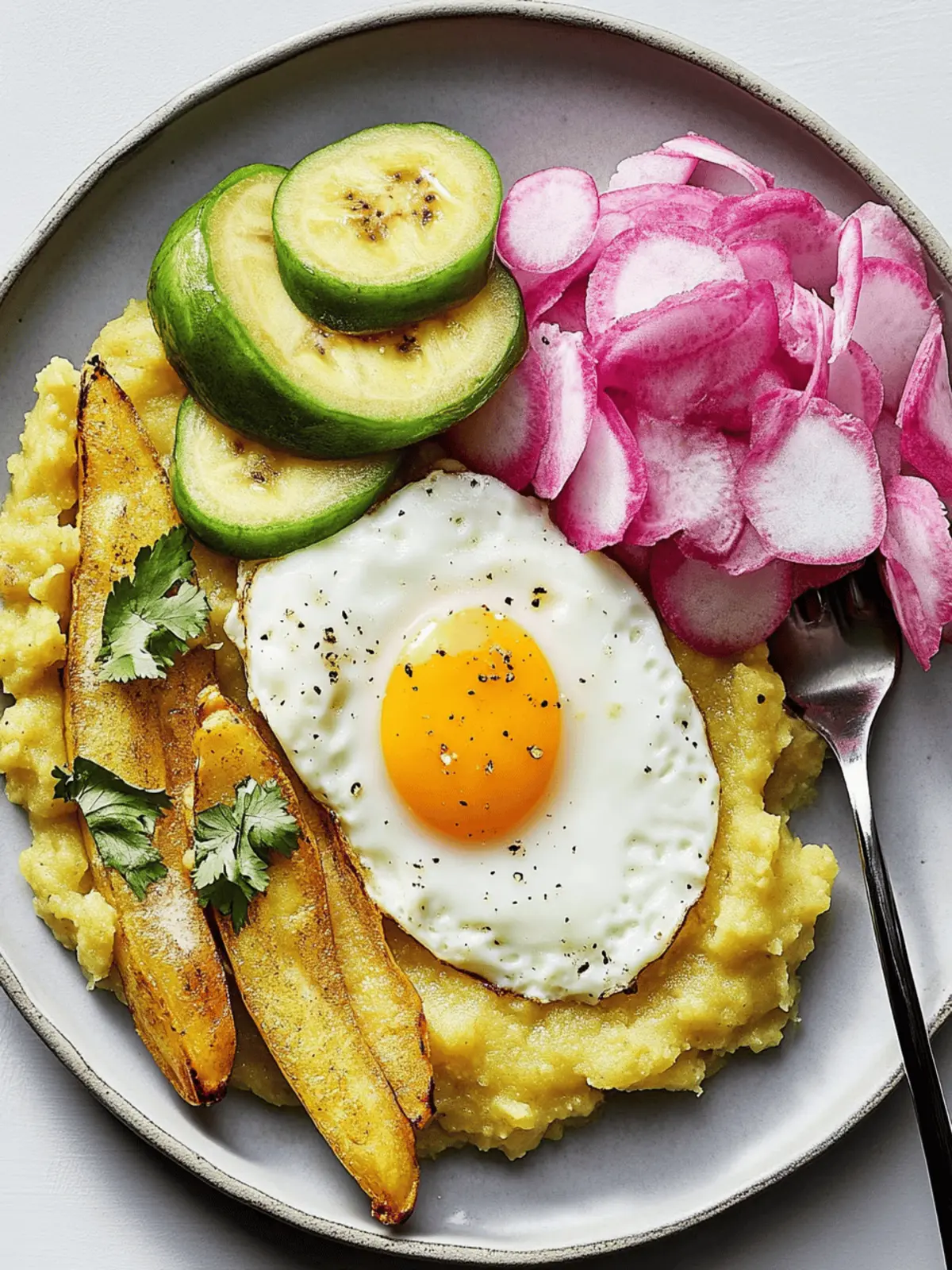 Savor Authentic Mashed Plantains With Fried Eggs (Mangú de Plátanos) 2 Mashed Plantains With Fried Eggs (Mangú de Plátanos)