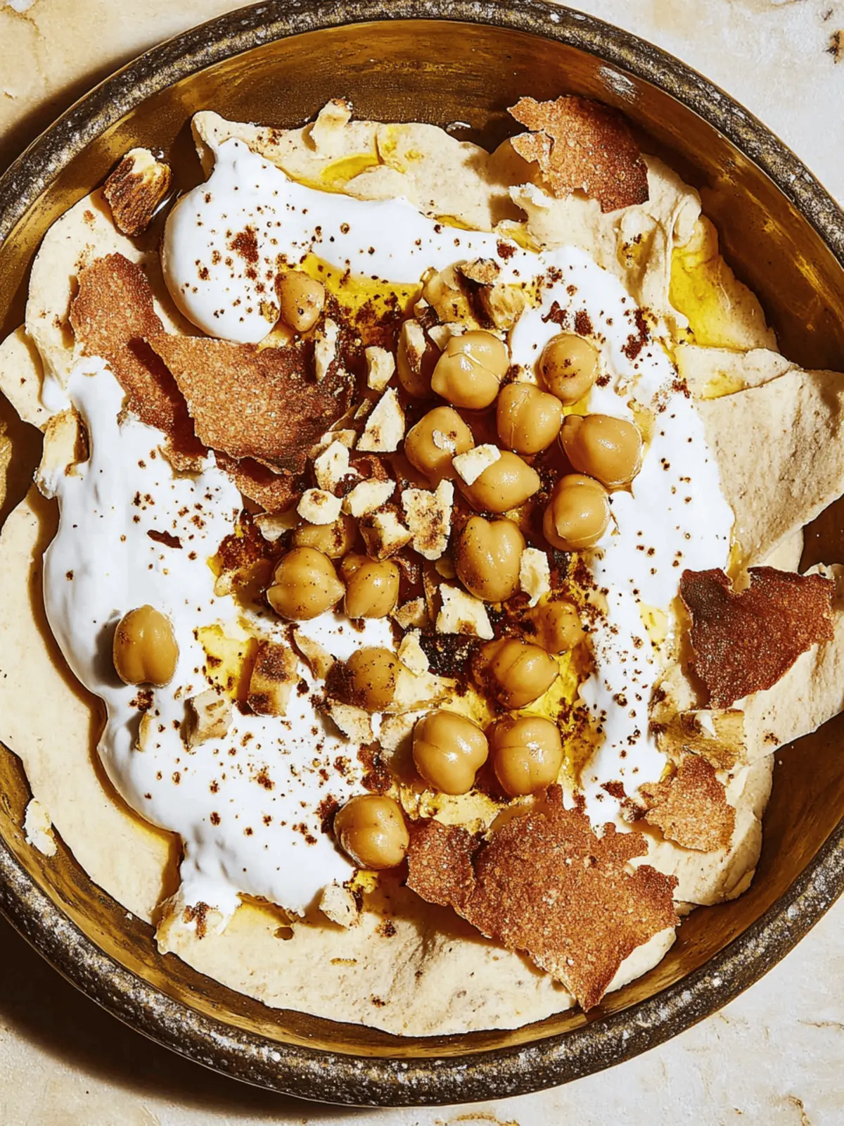 Crispy Pita With Chickpeas and Yogurt Fattet Hummus Bliss 4 Crispy Pita With Chickpeas and Yogurt (Fattet Hummus)