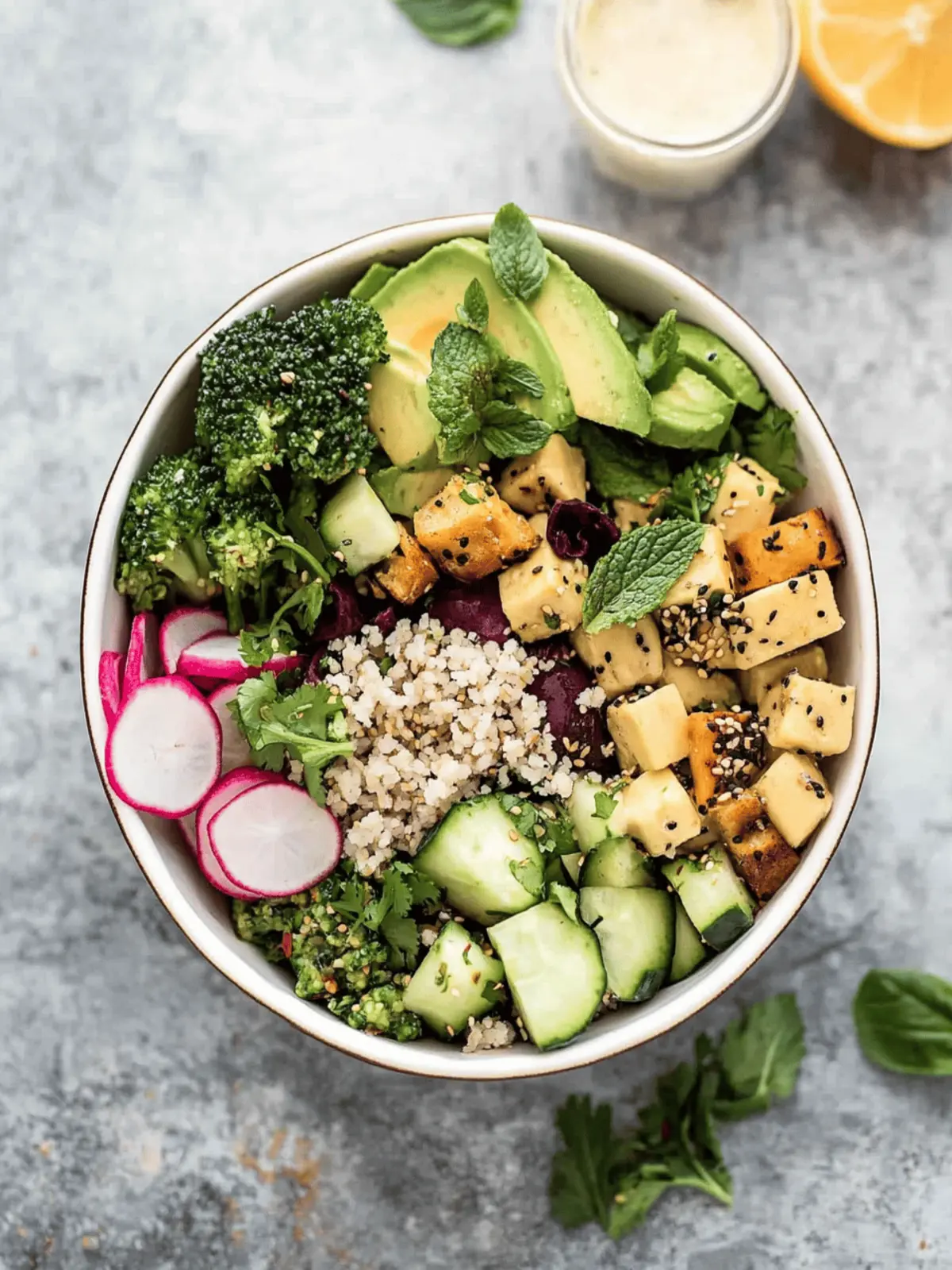 Buddha Bowl with Veggies and Tahini Dressing