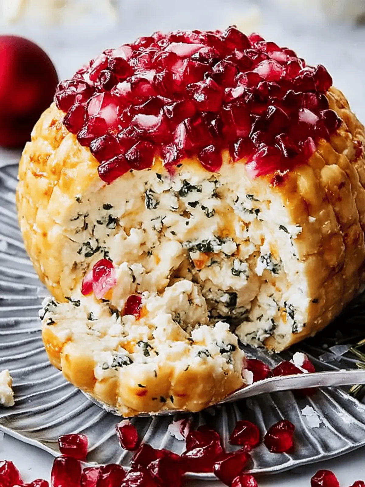 Festive Christmas Cheese Ball with Pomegranate Twist 3 Christmas Cheese Ball