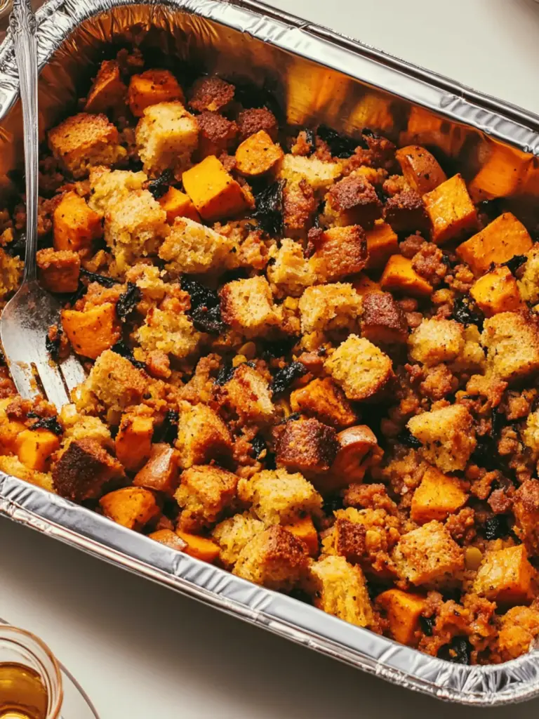Spicy Cornbread Stuffing With Chorizo and Sweet Potatoes