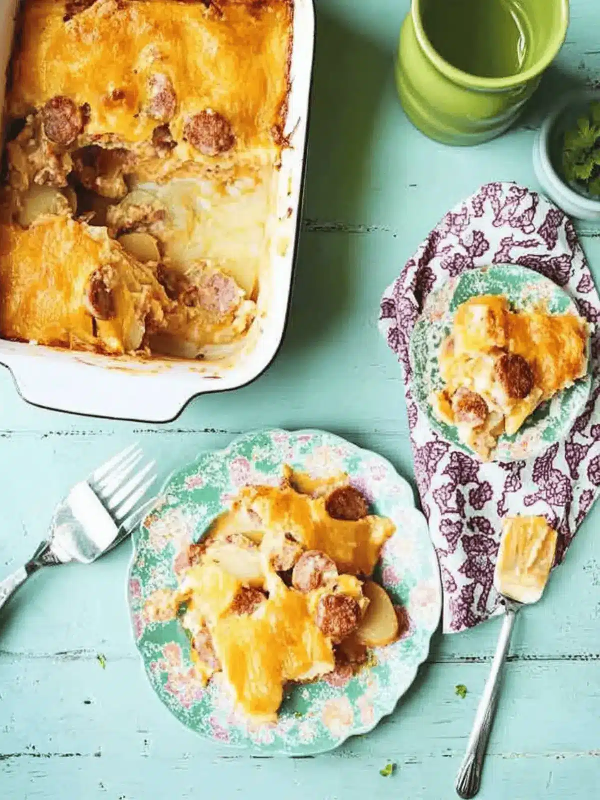 Jolean's Cheese Potato & Smoked Sausage Casserole