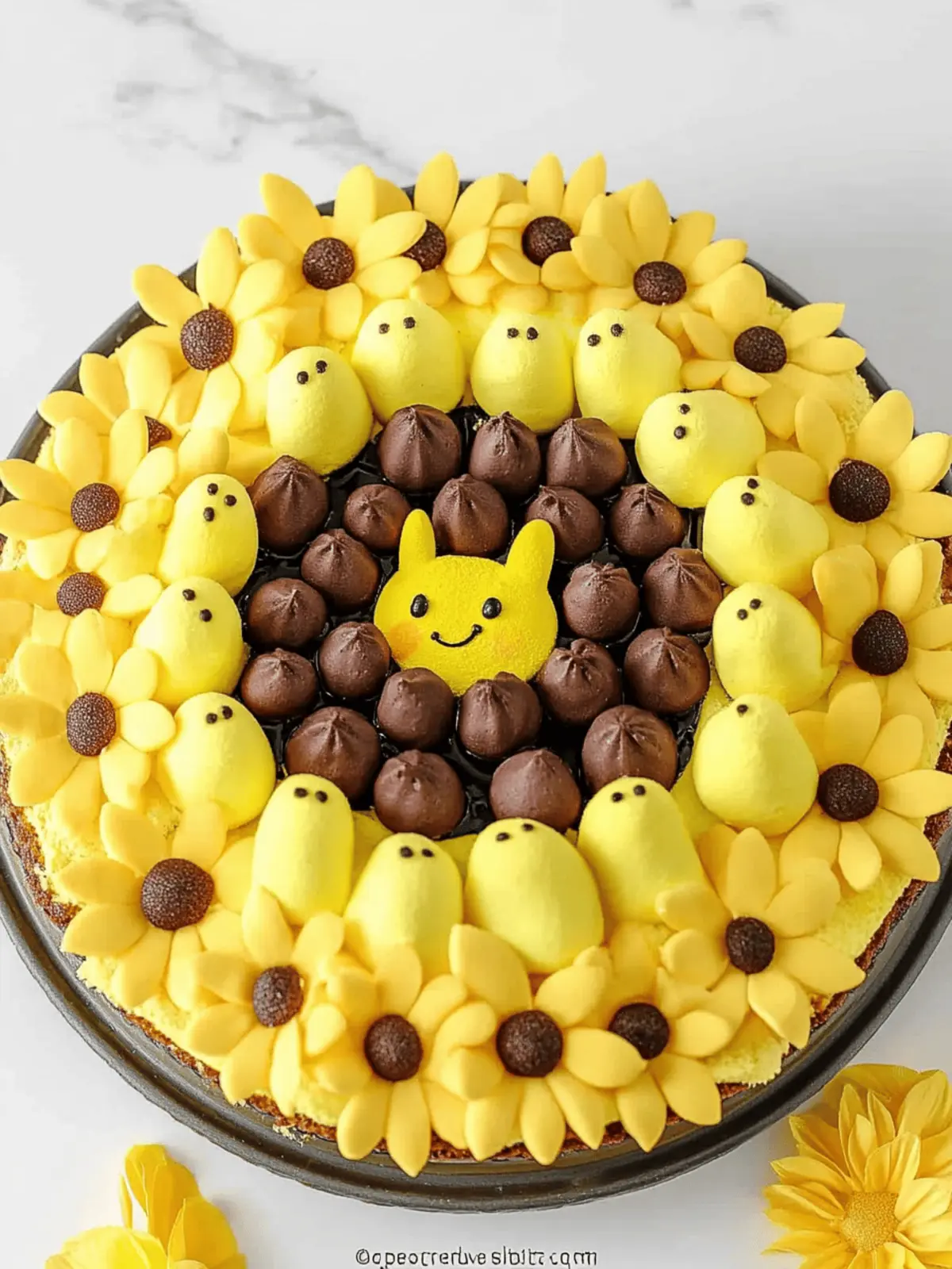 Peeps Sunflower Cake