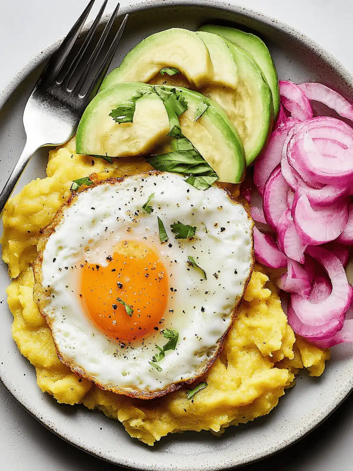 Mashed Plantains With Fried Eggs (Mangú de Plátanos)