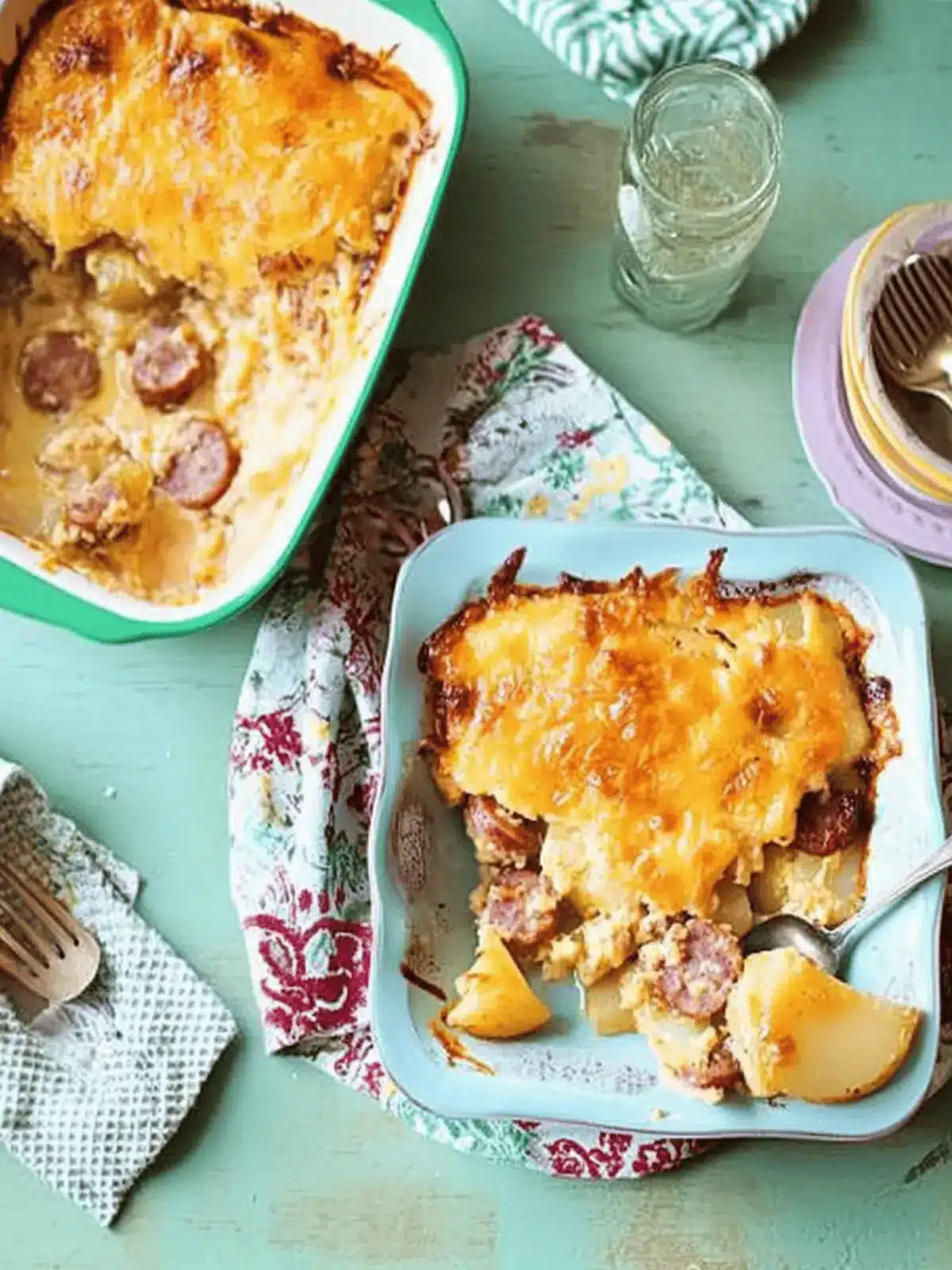 Jolean's Cheese Potato & Smoked Sausage Casserole