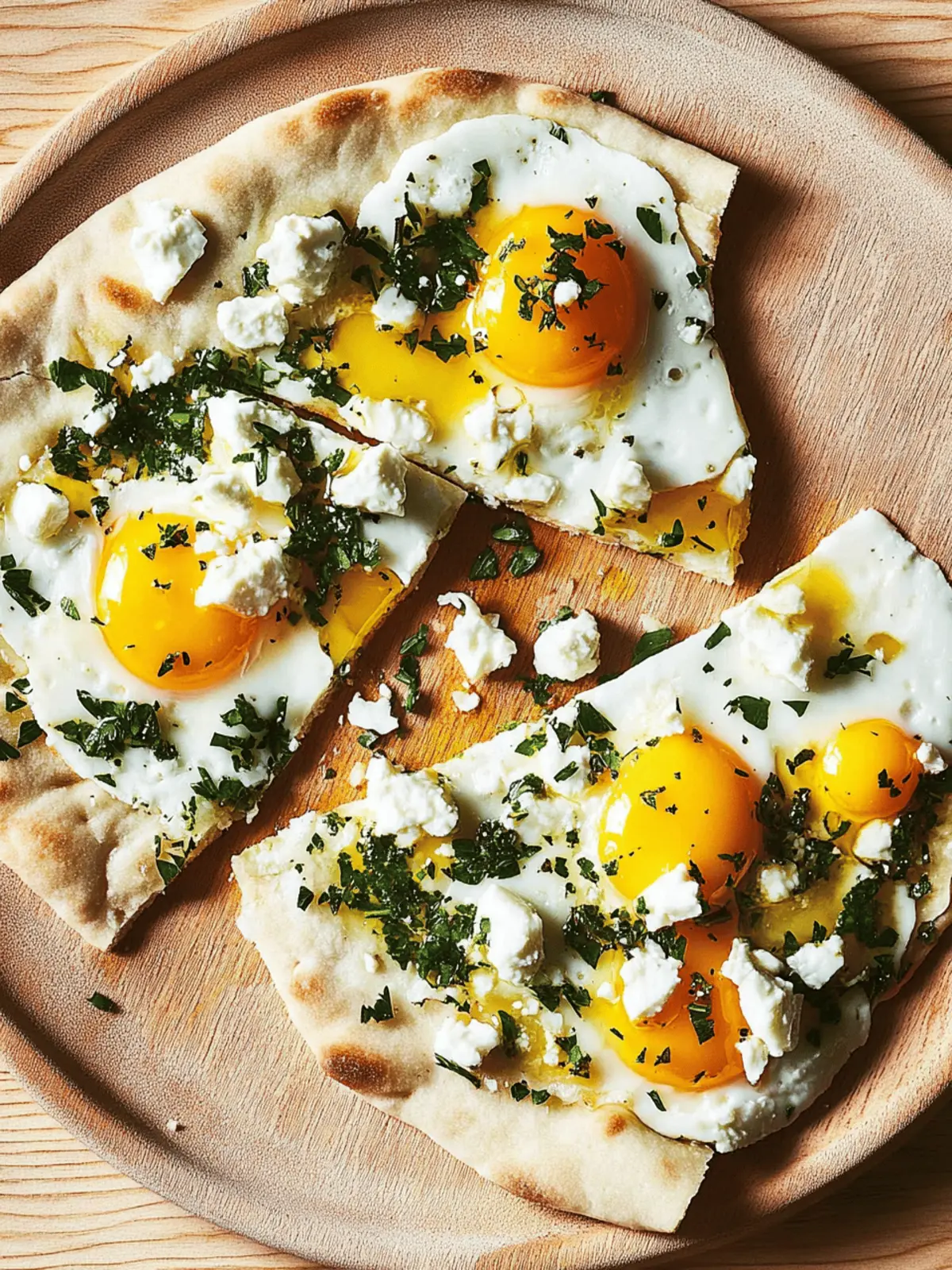 Jammy Eggs and Feta Flatbreads with Herbs