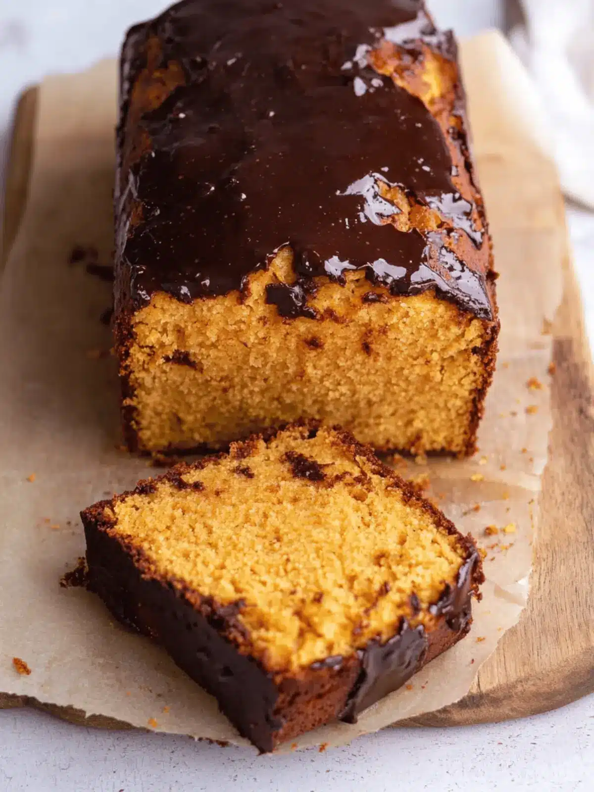 Sweetpotato Loaf with Chocolate Ganache