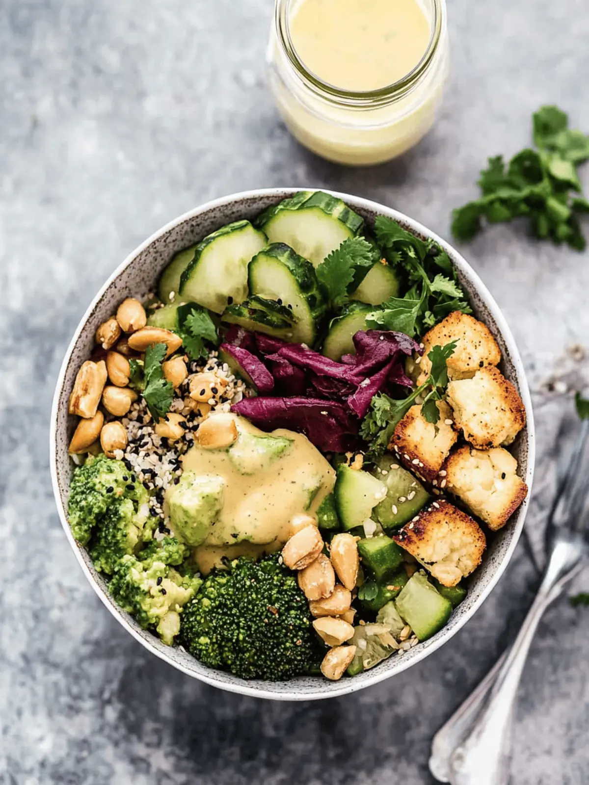 Buddha Bowl with Veggies and Tahini Dressing