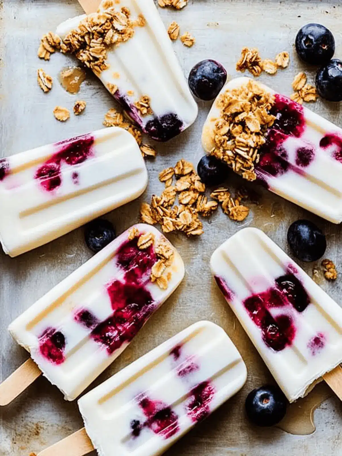 Breakfast Yogurt Pops with Fruit and Granola