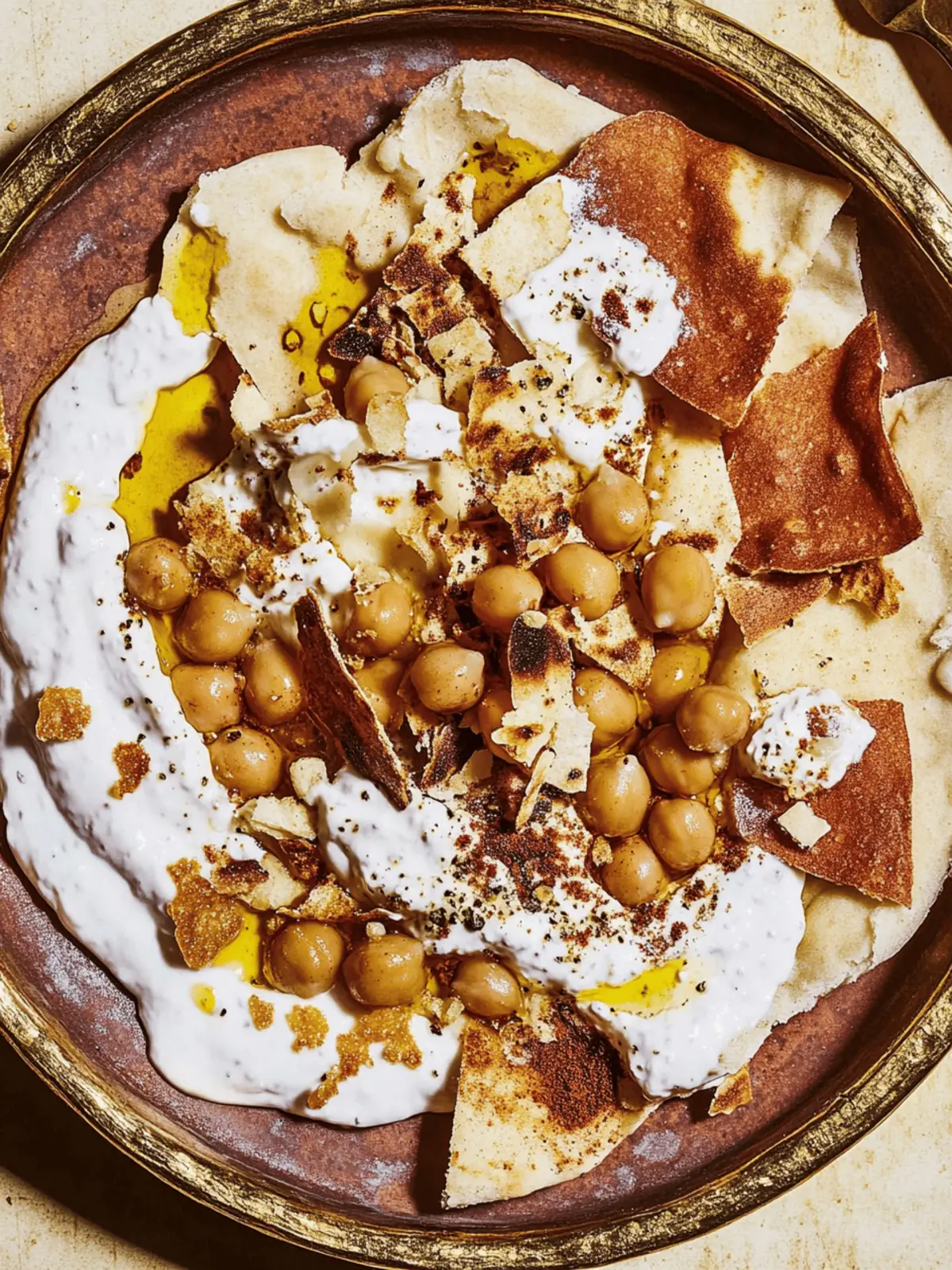 Crispy Pita With Chickpeas and Yogurt Fattet Hummus Bliss 2 Crispy Pita With Chickpeas and Yogurt (Fattet Hummus)